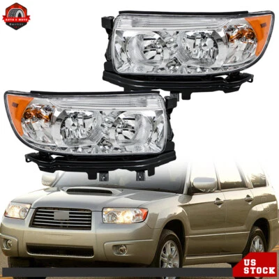 Headlight Headlamp Assembly Left&Right Side For 2006-2008 Subaru Forester Wagon - Image 1 of 4