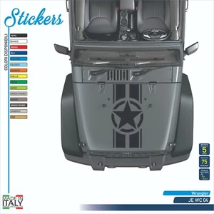 1 Anti-reflective film star stripes hood compatible WRANGLER JK WC04 - Picture 1 of 1