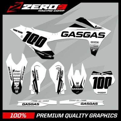 CUSTOM MX GRAPHICS KIT: GASGAS MOTOCROSS MC EC 2021 - 2022 BLOCK WHI/BLK - Image 1 of 4