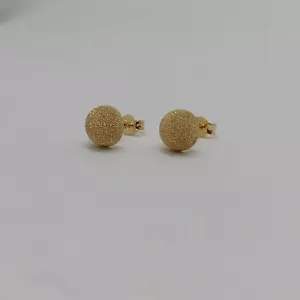 ORECCHINI A BOTTONE MEZZA SFERA IN ORO GIALLO 18KT 2 GRAMMI (7429) - Foto 1 di 9