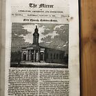 Antique Print 1825 - New Church, Camden London  - To Frame!