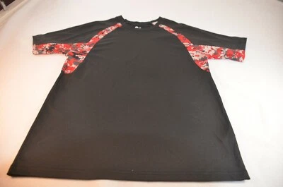 Badger Men Shirt Size S Black Red Gray Polyester Short Sleeve - Image 1 of 4