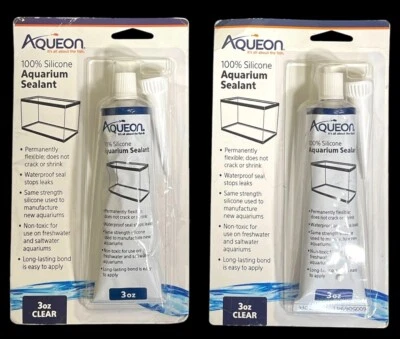 2 Tubos de Aqueon 100% Silicona Sellador Acuario Pecera Sello Impermeable 3oz. Foto 1 de 3