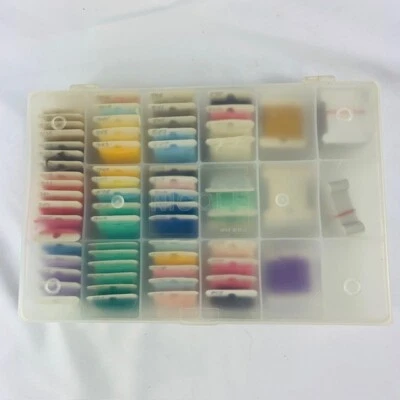 DMC Floss Caddy Embroidery Pink Thread 62 Cross Stitch on Cards Nicole Case - Image 1 of 4