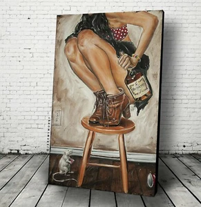 "Rats its Henny" by Jeremy Worst BAR WALL ART Canvas Sexy adult draft - Picture 1 of 4