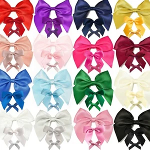 FULL COLOUR SATIN BOWS Pre Tied 3/5/10cm SMALL - LARGE Ribbon Wedding Crafts - Picture 1 of 30