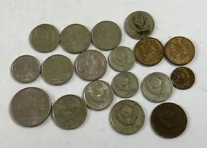 Lot of 18 Coins USSR Soviet Union CCCP Hammer and Sickle - 10 Different Coins - Picture 1 of 3