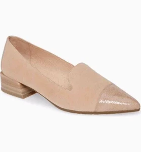 NEW HISPANITAS MINT SUEDE PATENT LEATHER TRIM BEIGE LOAFER SHOES SIZE 35 $229 - Picture 1 of 12