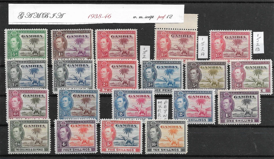 GAMBIA @ 1938 KGVI SG150-161 SET COMPLETO + SOMBRAS MLH Buen Precio @GB1445 Foto 1 de 1