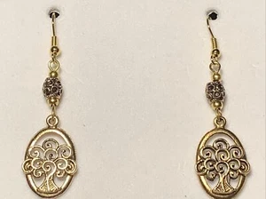 Clearance Sale * HANDCRAFTED GOLDEN  CELTIC TREE OF LIFE EARRINGS - Picture 1 of 5