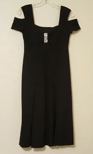 Vestido de noche formal adornado negro R&M Richards para mujer talla 4 pequeño - Imagen 1 de 11