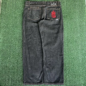 Vintage Y2K Men's Bronx Baggy Wide-Leg Black Jeans 40x33" 20" Opens JNCO Style - Picture 1 of 14