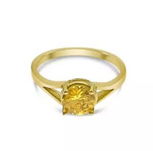 10k Yellow Gold Birthstone Ring CZ - Picture 1 of 3