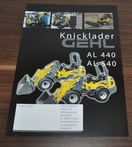 Gehl AL 440 540 Knicklader Cargador Compacto Especificaciones Folleto Folleto D - Imagen 1 de 2