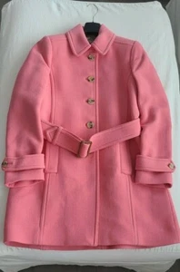 Neu J.Crew Damengröße 8 einfarbig rosa Doppeltuch Wollmischung Gürtel gefütterte Jacke - Bild 1 von 4
