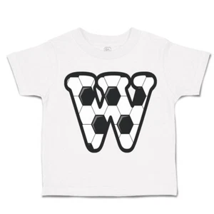 Toddler T-Shirt Soccer W Letter Alphabet Euro Cup Boy & Girl Clothes Cotton - Picture 1 of 39