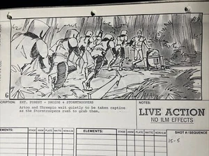 STAR WARS RETURN OF THE JEDI Storyboards Filmrequisite George Lucas ewoks ROTJ X1 - Bild 1 von 4