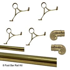 8 Foot Long Brass Bar Rail Kit 2 Inch Diameter