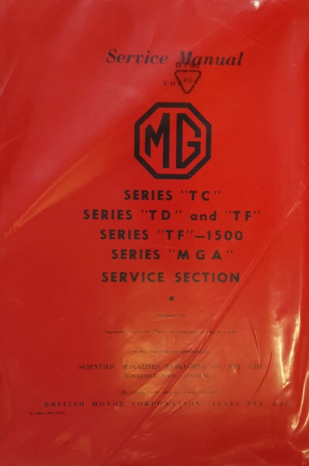 Manuale di Riparazione/Manuale Servizio MG TC, TD, TF, TF 1500, MGA 1945 - 1955 - Immagine 1 di 1