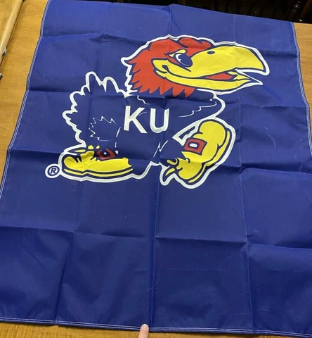 University of Kansas Jayhawk  2.5' x 2.55' NCAA College flag banner Jayhawks Cover