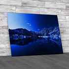 Mountain Reflective Lake Blue Canvas Print Large Picture Wall Art