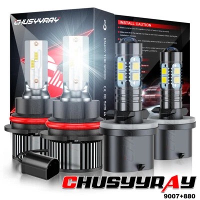 For Ford Mustang 1994-2004 LED Headlight High Low Beam+Fog Light Bulbs 6500K - Image 1 of 4