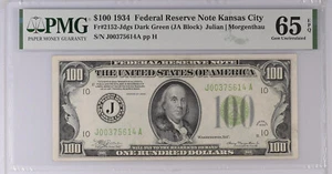 1934 $100 Federal Reserve Note  FR #2152-Jdgs - MS-65 EPQ PMG Certified - Picture 1 of 2