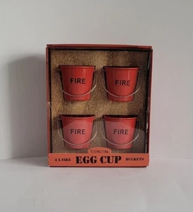 Eddingtons Set of 4 Red Fire Buckets Egg Cups - Picture 1 of 4