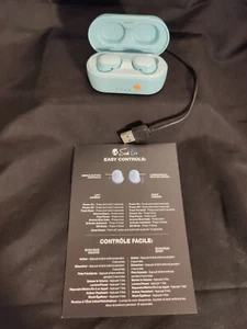 Skullcandy Sesh Evo True Wireless Earbuds & Charging Case - Bluetooth Mic - Aqua - Picture 1 of 13