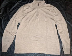 Jos A. Bank Traveler Merinowolle 1/4 Zip Pullover 2XL hellbraun Größe XXL - Bild 1 von 12
