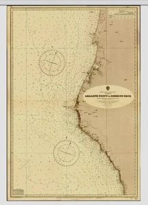 VINTAGE ADMIRALTY CHART. No.3121. ABALONE POINT to REDDING ROCK. 1900 EDITION - Picture 1 of 8