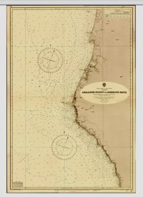 VINTAGE ADMIRALTY CHART. No.3121. ABALONE POINT to REDDING ROCK. 1900 EDITION - Image 1 of 4