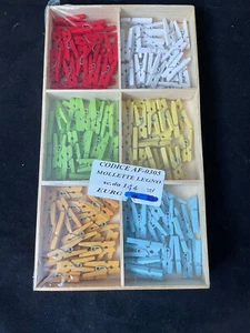 mollettine in legno colorate da 2,5cm, 144 pezzi in confezione, nuovo - Foto 1 di 9