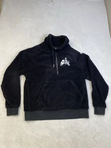 Nike Air Jordan Sherpa Fleece Men’s Hoodie Size Large Black Pullover Logo READ - Picture 1 of 10