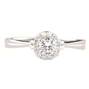 Anillo de compromiso para mujer de 3,61 quilates D/VVS1 forma redonda en plata 925 - Imagen 1 de 11