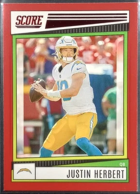 2022 Score Justin Herbert #136 Red - Image 1 of 3