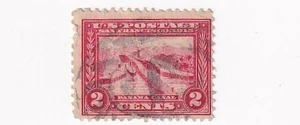 STAMP US SCOTT 398 "Panama Canal" 2 CENT 1913 USED FANCY CANCEL - J - Picture 1 of 1