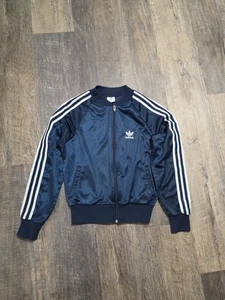 Vintage 80's Adidas Blue Youth Large Track Jacket - Picture 1 of 8