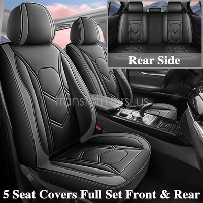 Fits Honda Accord HR-V Civic Car 5-Seat Covers PU Leather Protector Cushion Pad - Image 1 of 4