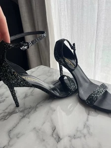 Saint Laurent YSL Sandaletten 39 Original Glitzer Edel High Heels - Bild 1 von 7