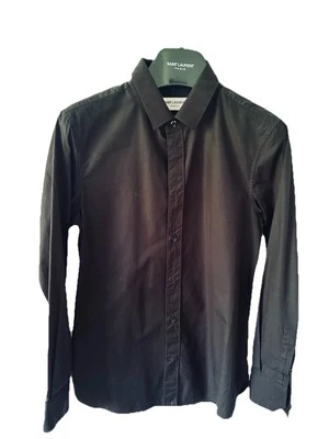 YSL Saint Laurent Paris Authentic Black Cotton Shirt/Blouse Sz-F38 France US 6 - Image 1 of 4