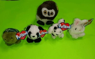 Puffkins Lot Of 5 Plush Keychain  w Tags shelly Peter Cinder Lucky Olley Vintage - Image 1 of 4