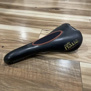 Getragen* Selle Italia Flite Titanium Gel Embroidered Sattel Vintage MTB 1987 RAR - Bild 1 von 17