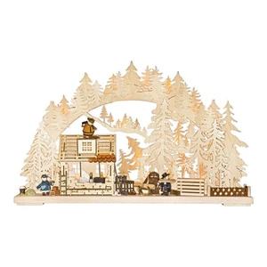 3D Schwibbogen Häuslebauer LED 60 cm – Ratags Handarbeit Erzgebirge Handwerker - Bild 1 von 6