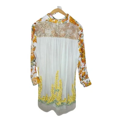 Aratta Silent Journey Floral Embroidered Tunic Size Medium Art To Wear Boho - image 1 of 4