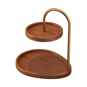 Bamboo Desktop Storage Shelf Cosmetics/Key Multi-layer Wood Tray Display Stand - Picture 1 of 14