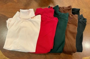 5 Vintage Turtleneck Sweaters Talbots MED Red, Green, Brown, Pink, & Black - Picture 1 of 4