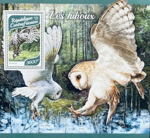 ZENTRALAFRIKA EULEN BRIEFMARKEN 2017 POSTFRISCH VÖGEL SCHNEEEULE URAL EULE SCHEUNE VOGEL WILDTIERE - Bild 1 von 1