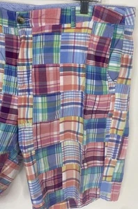 Pantalones Cortos LL Bean Para Mujer Calce Favorito Madrás Cuadros Patchwork Colorido Talla 20 - Imagen 1 de 7