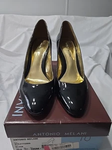 Antonio Melani Black Patent Leather Size 10M - Picture 1 of 9